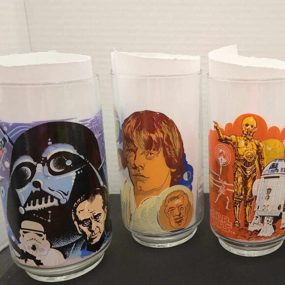 Vintage 1977 Star Wars Burger King Coca Cola Complete Set Of 4